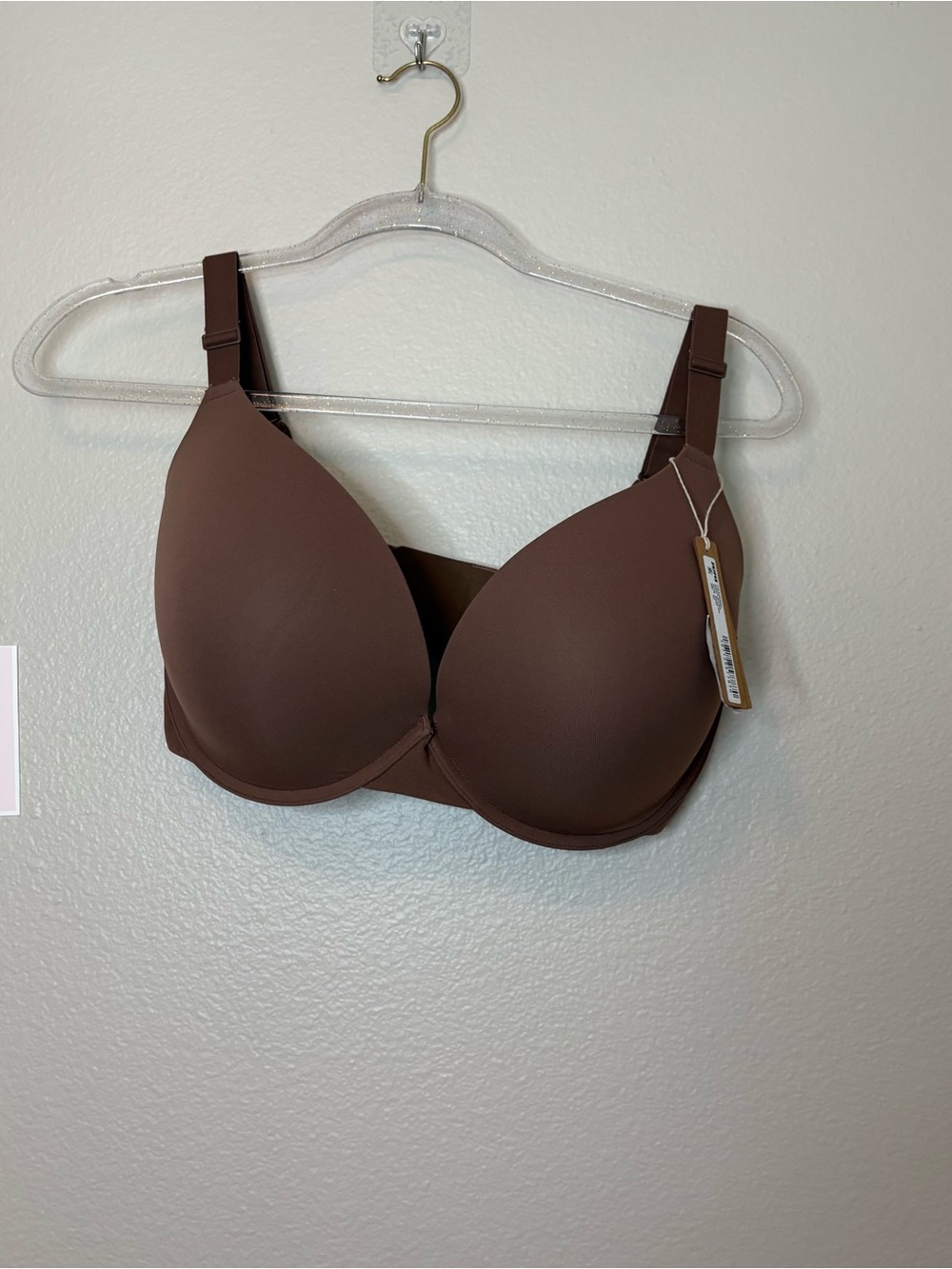 Skims fits everybody bra chocolate brown women’s jasper push up 36H casual sexy - Picture 2 of 4